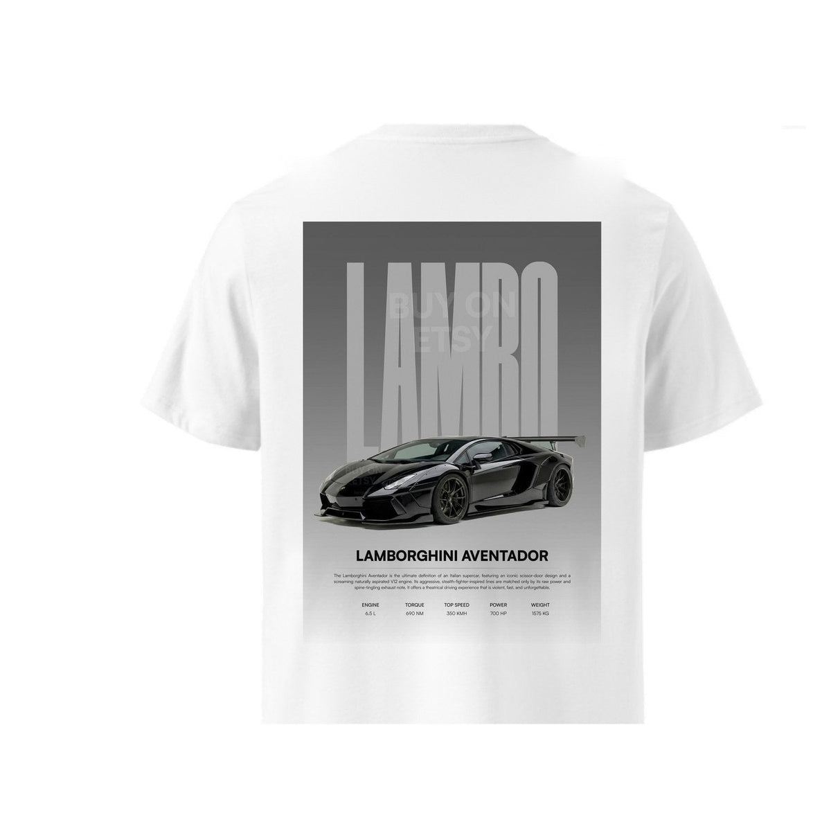 Lamborghini Aventador Tee - back print